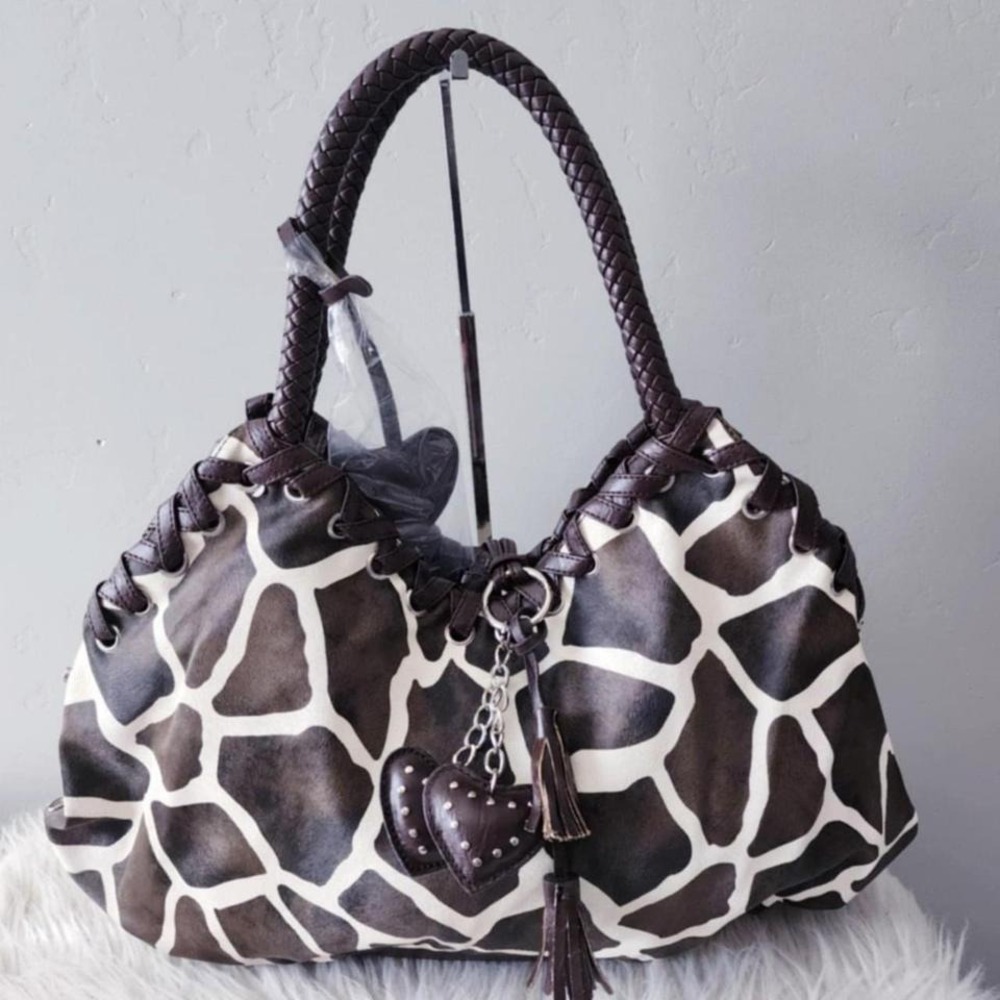 XL size giraffe print y2k handbag